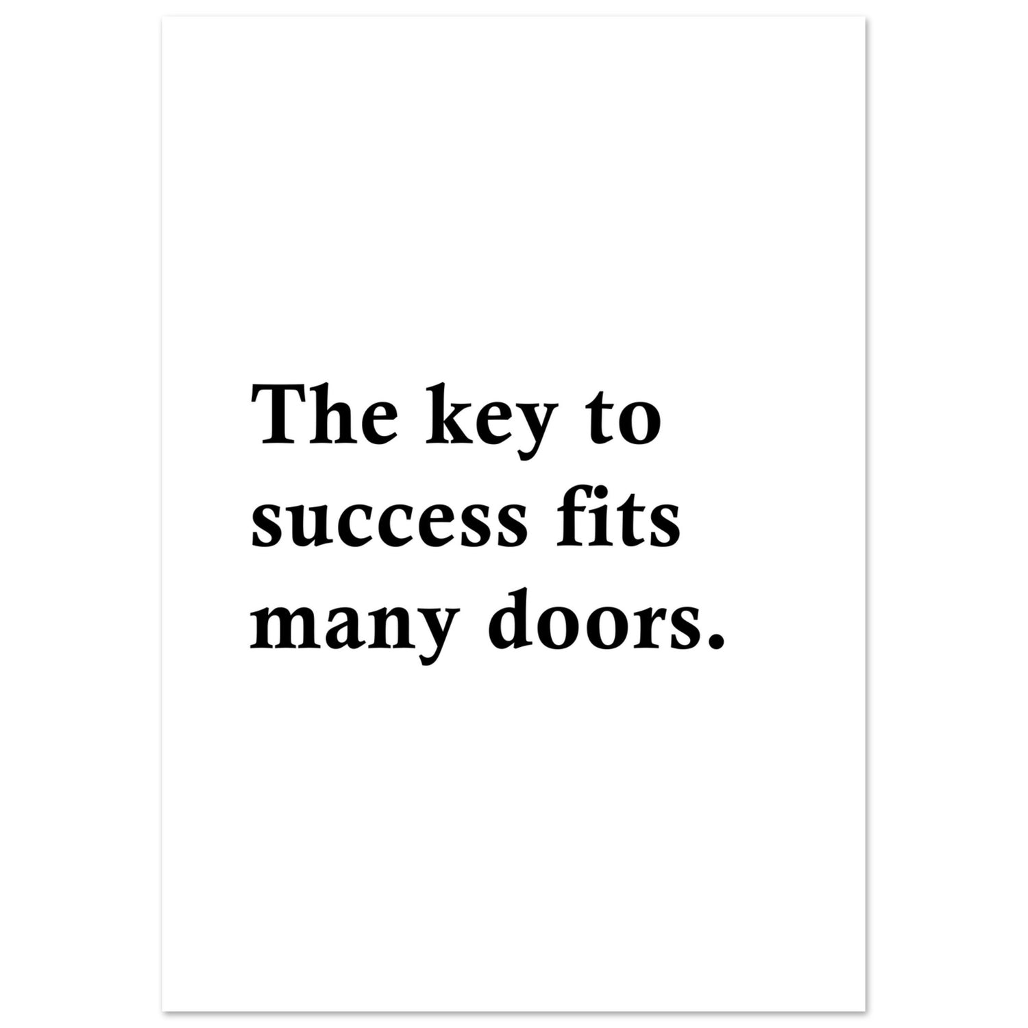 Key to Success - Spruch Poster